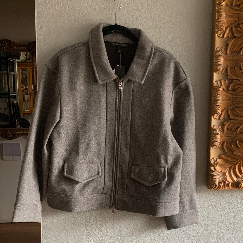 Banana Republic Light Gray Wool Jacket